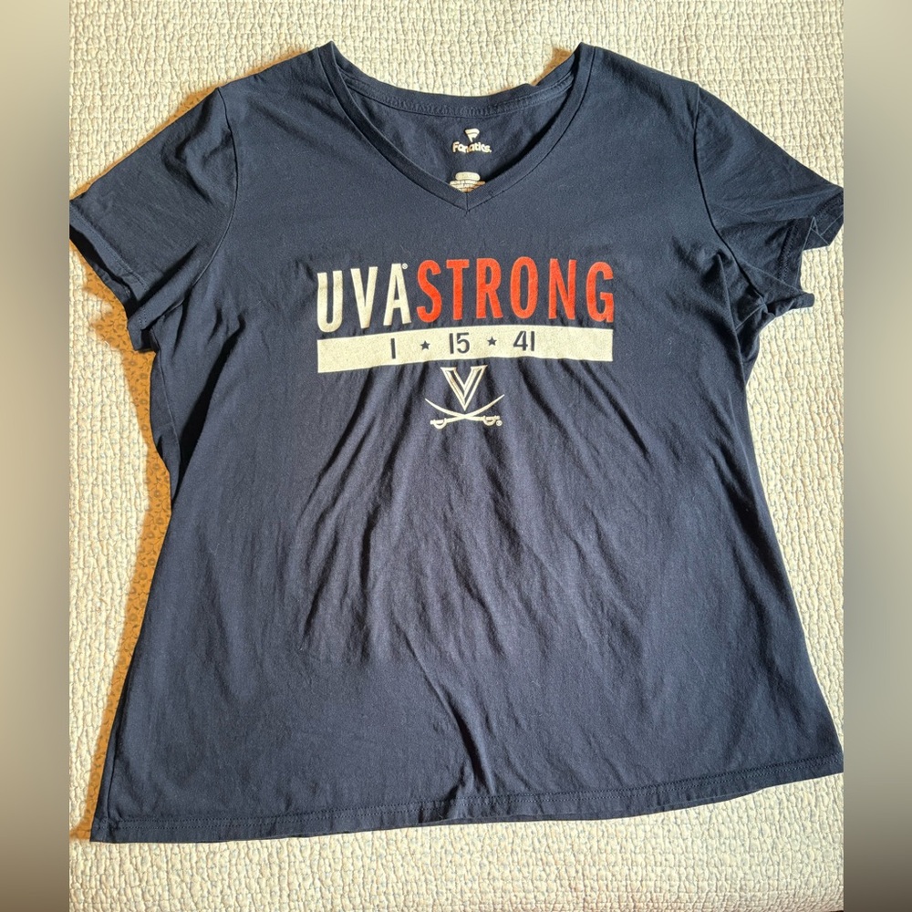Fanatics Navy UVA Strong Women's V-Neck Tee
